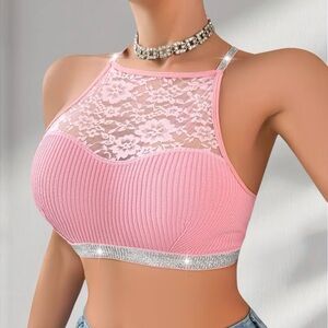 💋Sexy💋Pink Lace Bralette